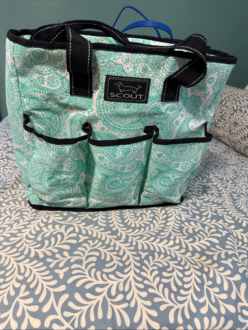 Scout Mint Paisley Pocket Organizer Tote